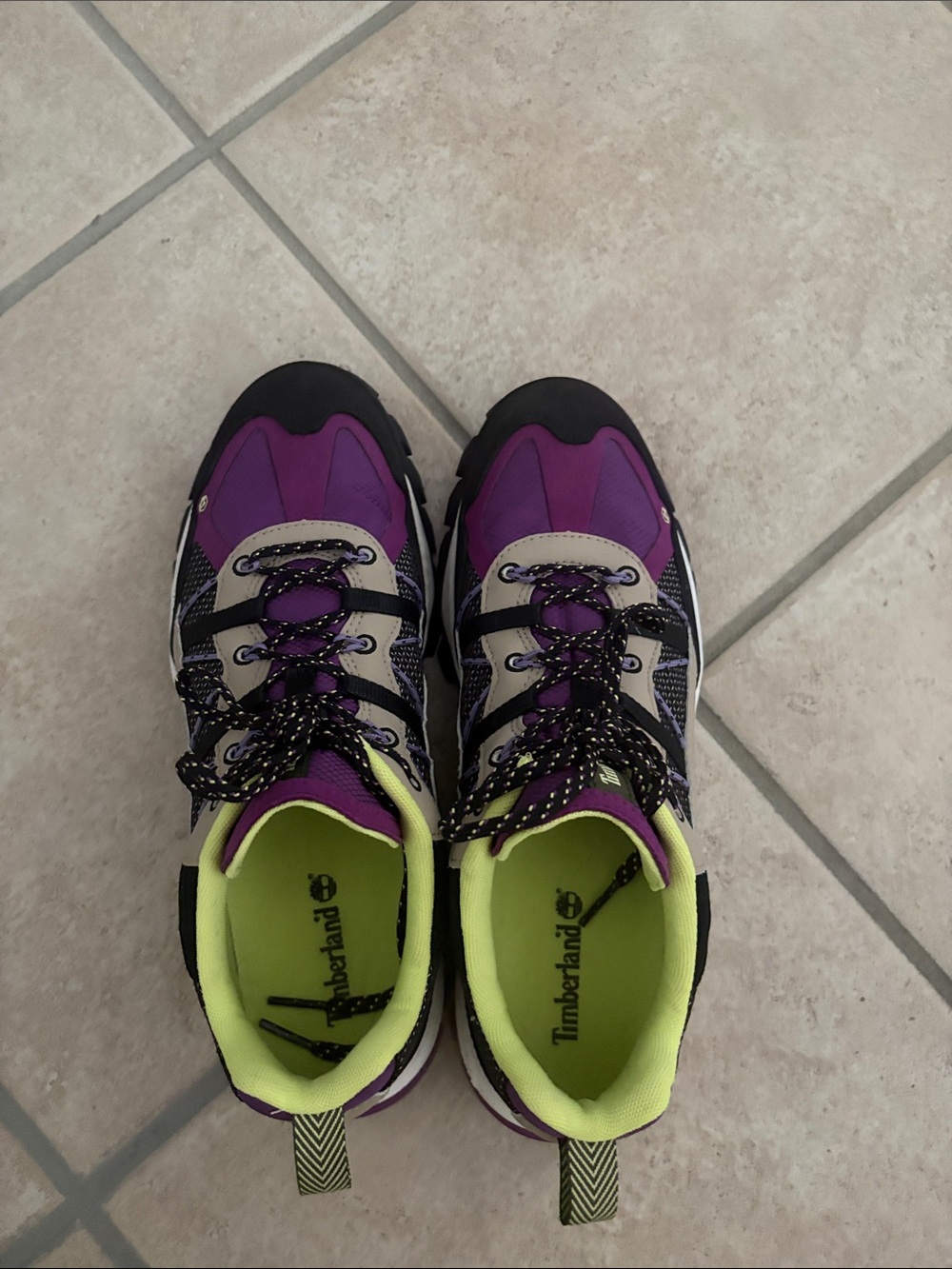 Timberland Women's Purple and Lime Trail Sneakers